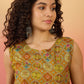 InWeave Ochre Round Multi Foil W/S Top - Swadesiicart