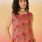 InWeave Red Round Multi Foil W/S Top - Swadesiicart