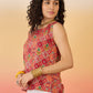 InWeave Red Round Multi Foil W/S Top - Swadesiicart