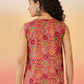 InWeave Red Round Multi Foil W/S Top - Swadesiicart