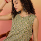 InWeave Olive Ajarakh W/S Top - Swadesiicart