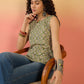 InWeave Olive Ajarakh W/S Top - Swadesiicart