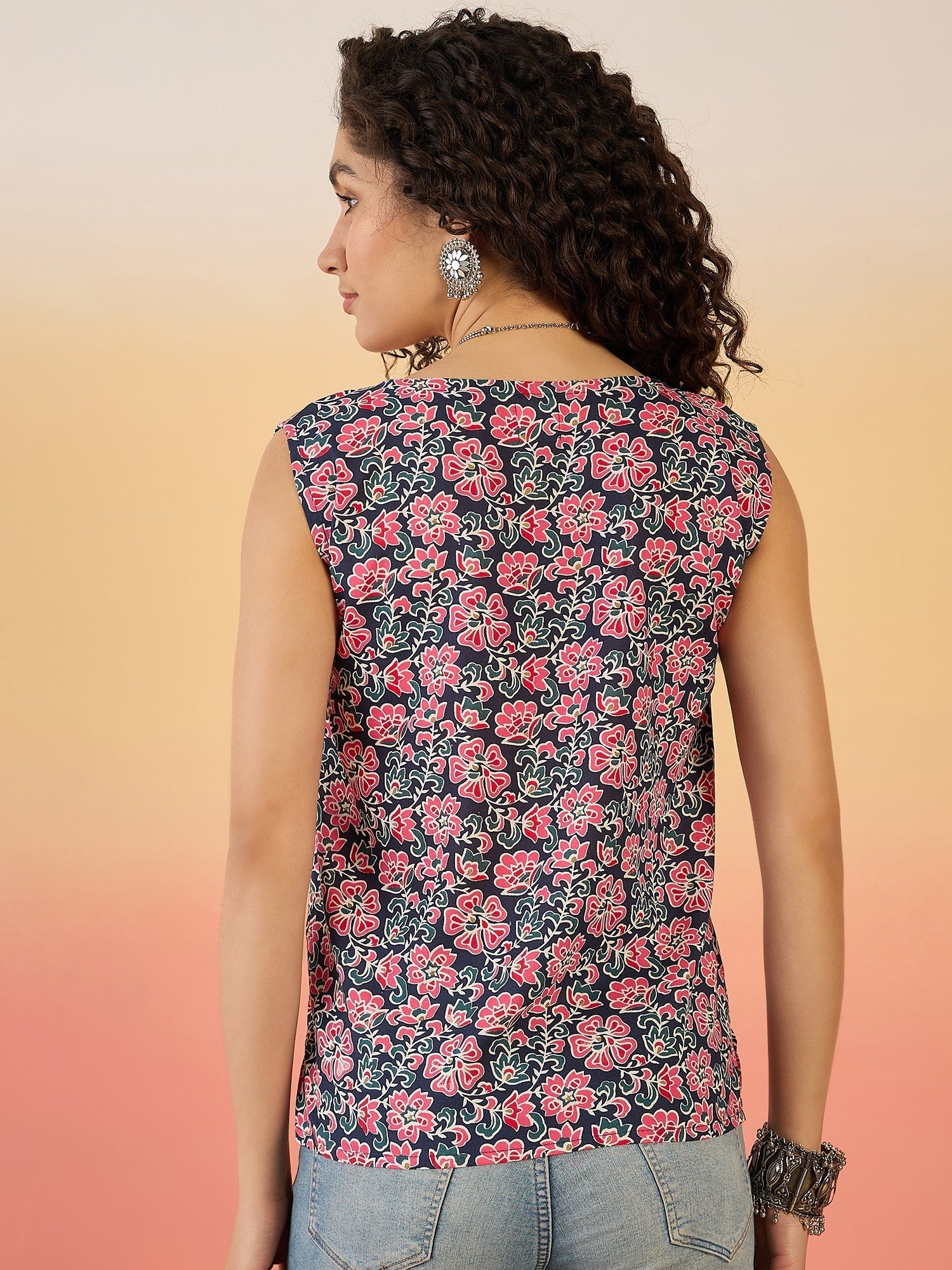 InWeave Navy Different W/S Top - Swadesiicart