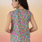 InWeave Sky Blue Pink Rose Jaal W/S Top - Swadesiicart