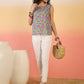 InWeave Sky Blue Pink Rose Jaal W/S Top - Swadesiicart