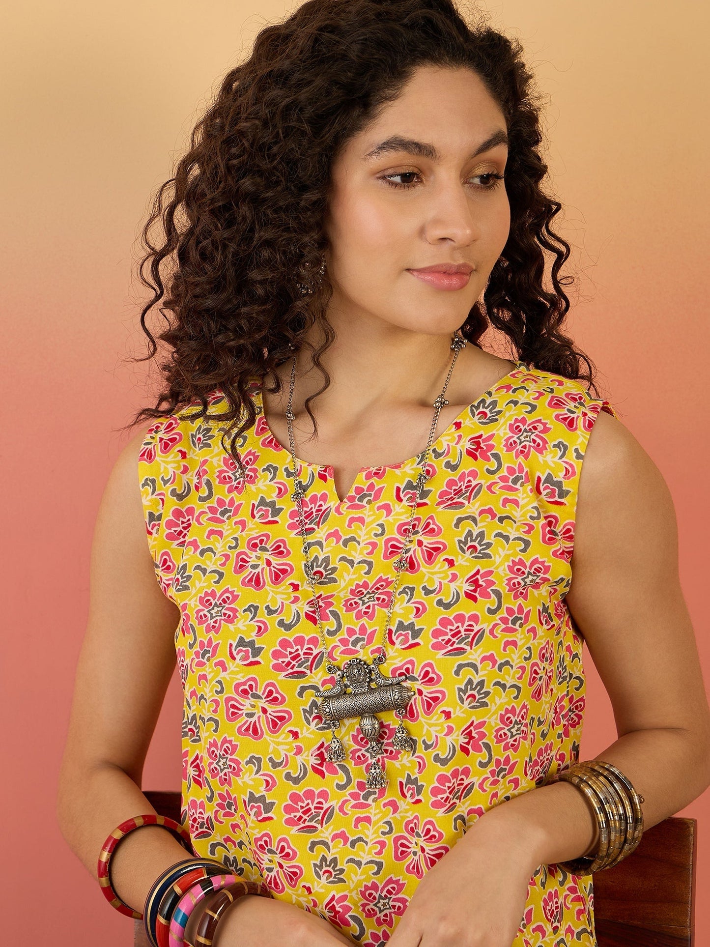 InWeave Bright Yellow Different W/S Top - Swadesiicart
