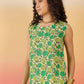 InWeave Pear Green Green Rose Jaal W/S Top - Swadesiicart