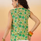 InWeave Pear Green Green Rose Jaal W/S Top - Swadesiicart