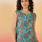 InWeave Teal Floral Print W/S Top - Swadesiicart