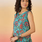 InWeave Teal Floral Print W/S Top - Swadesiicart