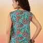 InWeave Teal Floral Print W/S Top - Swadesiicart