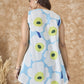 InWeave Skyblue Big Print V Neck Top - Swadesiicart