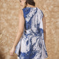 InWeave Navy White Tie Dye V Neck Top - Swadesiicart