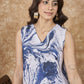 InWeave Navy White Tie Dye V Neck Top - Swadesiicart