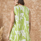InWeave Apple Green White V Neck Top - Swadesiicart