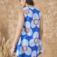 InWeave Blue White Flower V Neck Top - Swadesiicart