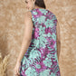 InWeave Green Purple Print V Neck Top - Swadesiicart