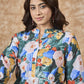 InWeave Multi Abstract Mandarin Top - Swadesiicart