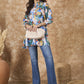 InWeave Multi Abstract Mandarin Top - Swadesiicart