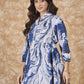 InWeave Navy White Tie Dye Mandarin Top - Swadesiicart