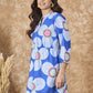 InWeave Blue White Flower Mandarin Top - Swadesiicart