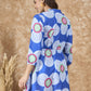 InWeave Blue White Flower Mandarin Top - Swadesiicart