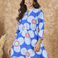 InWeave Blue White Flower Mandarin Top - Swadesiicart