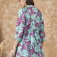 InWeave Green Purple Print Mandarin Top - Swadesiicart