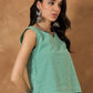 InWeave Green Small Check Sleeveless Top - Swadesiicart