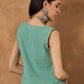 InWeave Green Small Check Sleeveless Top - Swadesiicart