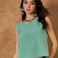 InWeave Green Small Check Sleeveless Top - Swadesiicart