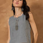 InWeave Black Small Check Sleeveless Top - Swadesiicart