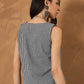 InWeave Black Small Check Sleeveless Top - Swadesiicart