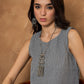 InWeave Black Small Check Sleeveless Top - Swadesiicart