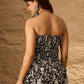 InWeave Black White Rose Off Shoulder Top - Swadesiicart