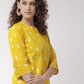 InWeave Women's Yellow Arrow Top - Swadesiicart