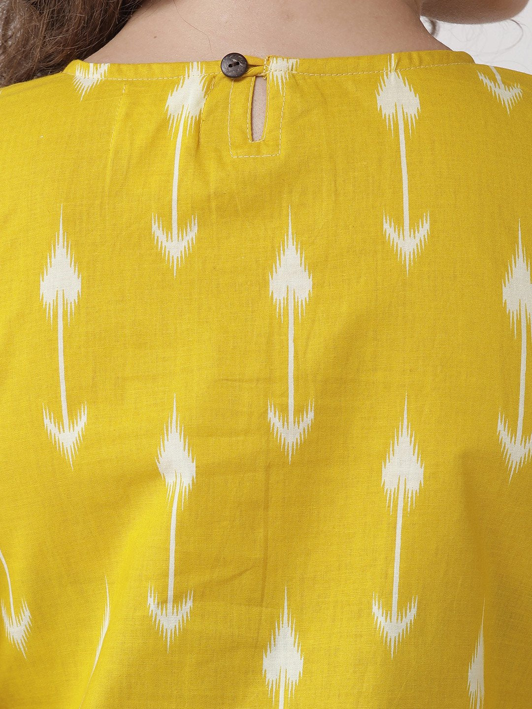 InWeave Women's Yellow Arrow Top - Swadesiicart