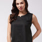 InWeave Black Kantha Sleeveless Top - Swadesiicart