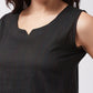 InWeave Black Kantha Sleeveless Top - Swadesiicart