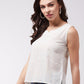 InWeave Off White Kantha Sleeveless Top - Swadesiicart