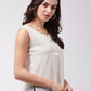 InWeave Off White Kantha Sleeveless Top - Swadesiicart