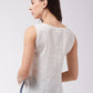 InWeave Off White Kantha Sleeveless Top - Swadesiicart
