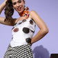InWeave Cream Brown Leaf Print Scarf Top - Swadesiicart