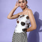 InWeave Cream Brown Leaf Print Scarf Top - Swadesiicart