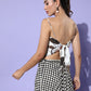 InWeave Cream Brown Leaf Print Scarf Top - Swadesiicart