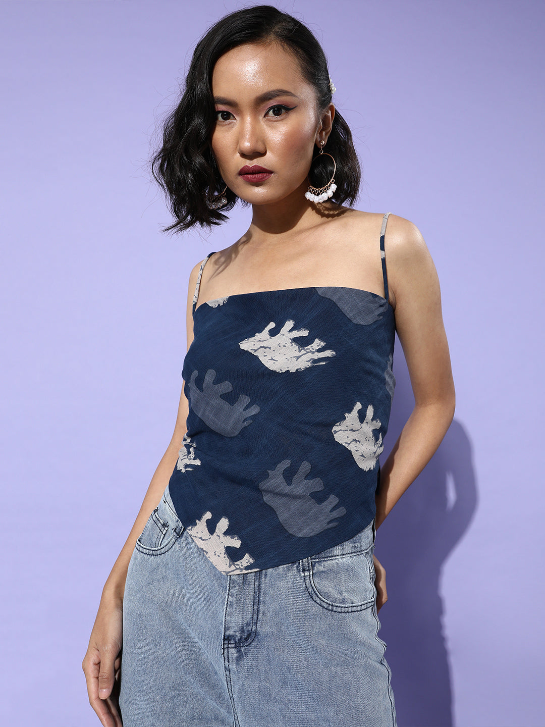 InWeave Blue Elephant Scarf Top - Swadesiicart