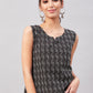InWeave Black Kantha Ikkat Print W/U Top - Swadesiicart