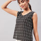 InWeave Black Kantha Ikkat Print W/U Top - Swadesiicart