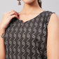 InWeave Black Kantha Ikkat Print W/U Top - Swadesiicart