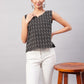 InWeave Black Kantha Ikkat Print W/U Top - Swadesiicart